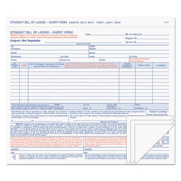 TOPS™ Hazardous Material Short Form, Three-part Carbonless, 7 X 8.5, 1-page, 50 Forms freeshipping - TVN Wholesale